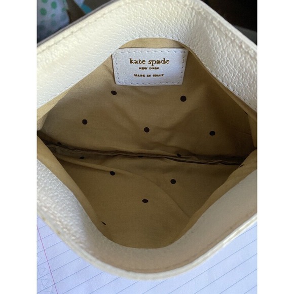 Kate Spade Off white suede and Leather Clutch Made in Italy - Picture 11 of 15